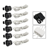  12V Mini LED Black Cabinet Lights Dimmable Lamp Set Remote Control 1.5W 27mm Cut Hole Ceiling Recessed Spot Downlights