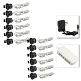  12V Mini LED Black Cabinet Lights Dimmable Lamp Set Remote Control 1.5W 27mm Cut Hole Ceiling Recessed Spot Downlights