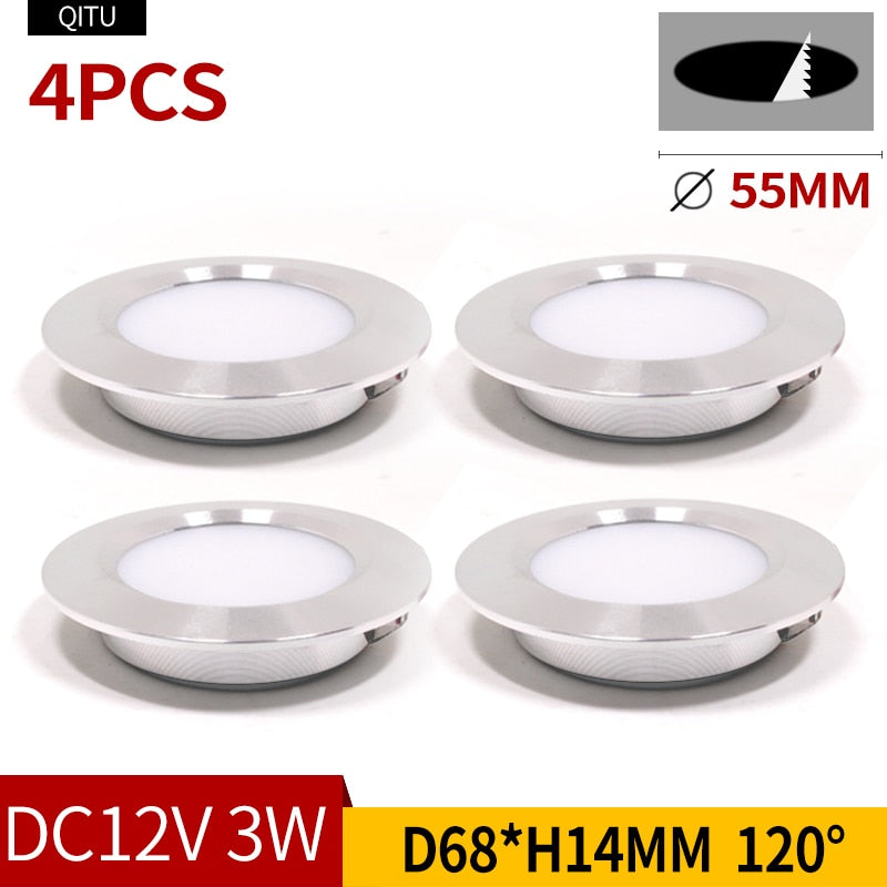 Spot LED ultra-thin 3W embedded small spotlight ceiling downlight 12V kitchen bathroom mirror headlights Built in spotlight