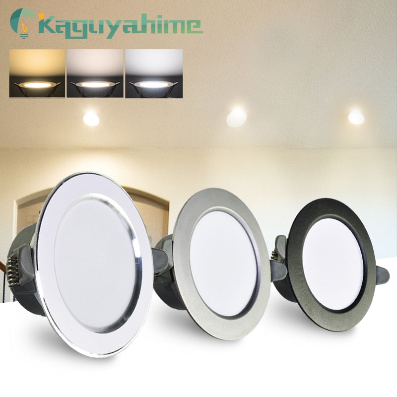 Kaguyahime LED Downlight 3000k 4500K 6000K Round Spot Light 5w 3w Indoor Recessed Lamp AC 220V Gold Silver Surface LED Spotlight