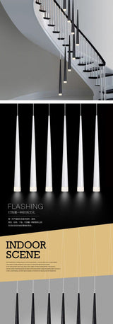 Led long downlight chandelier individual creativity modern dining room chandelier stair light kitchen chandelier bar Chandelier