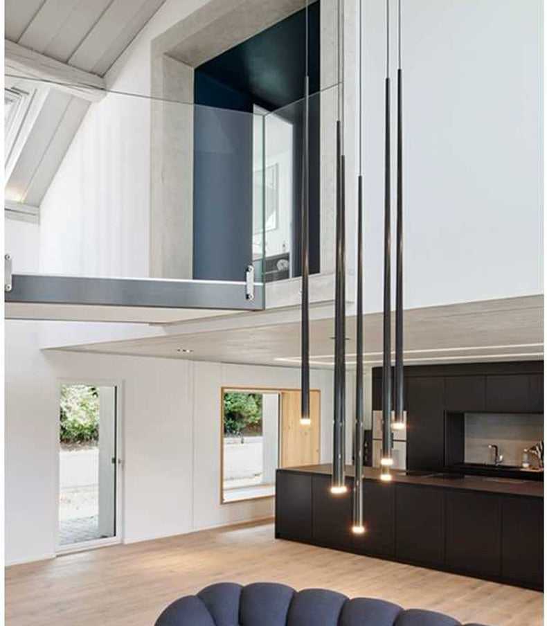 Led long downlight chandelier individual creativity modern dining room chandelier stair light kitchen chandelier bar Chandelier