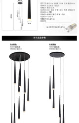 Led long downlight chandelier individual creativity modern dining room chandelier stair light kitchen chandelier bar Chandelier