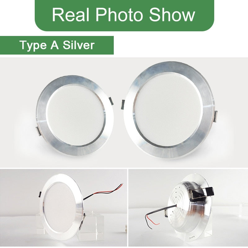 Kaguyahime LED Downlight Gold/Silver/White Ultra Thin Aluminum 3W 5W 9W 12W 15W 18W Down Light 220V Round Recessed Spot Lighting