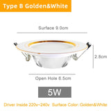 Kaguyahime LED Downlight Gold/Silver/White Ultra Thin Aluminum 3W 5W 9W 12W 15W 18W Down Light 220V Round Recessed Spot Lighting