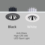 New Anti-glare LED Recessed Downlight Dimmable 7W 12W LED Ceiling Spot Light 3000K/4000K/6000K Angle Adjust Spot Lamp