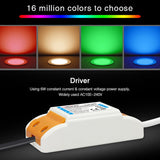  6W RGB+CCT LED Downlight AC100-240V Round Smart Led panel light dimmable compatible APP/2.4G Hz RF FUT092 remote control