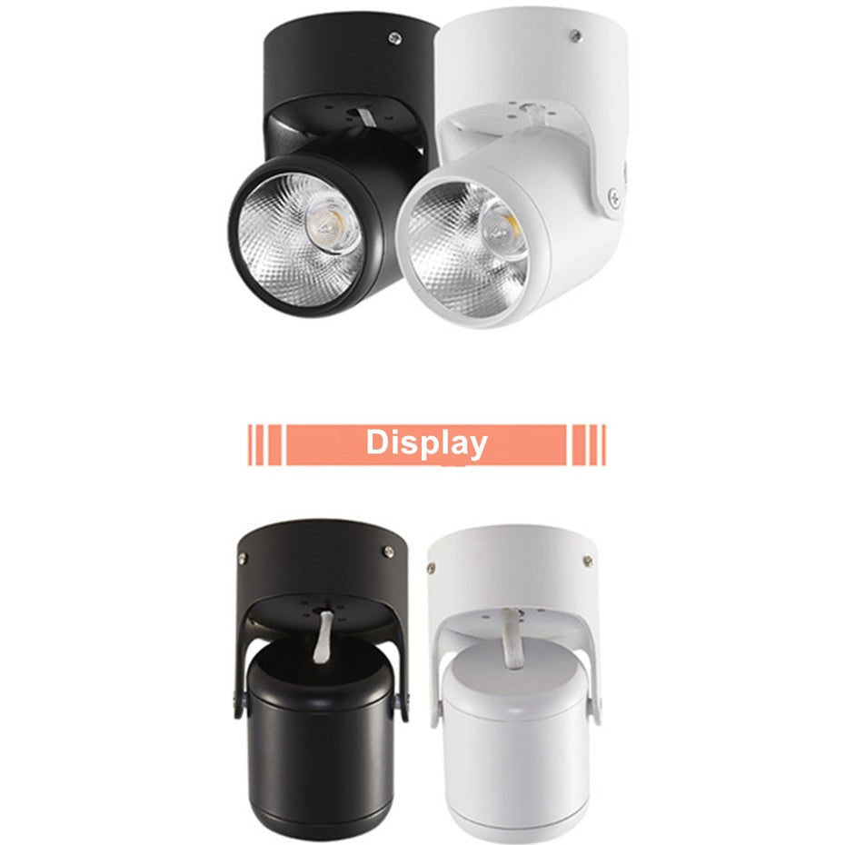 LED Surface Ceiling Light 7W 12W 15W Ceiling Lamp 220V 110V ,Foldable and  Rotatable COB Spot light for Home Decor