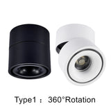 LED Surface Ceiling Light 7W 12W 15W Ceiling Lamp 220V 110V ,Foldable and  Rotatable COB Spot light for Home Decor