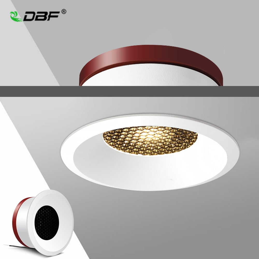 DBF 2020 New Honeycomb Nest Anti Glare Lens Recessed LED Downlight 5W 7W 12W 15W Dimmable LED Ceiling Spot Light Pic Background
