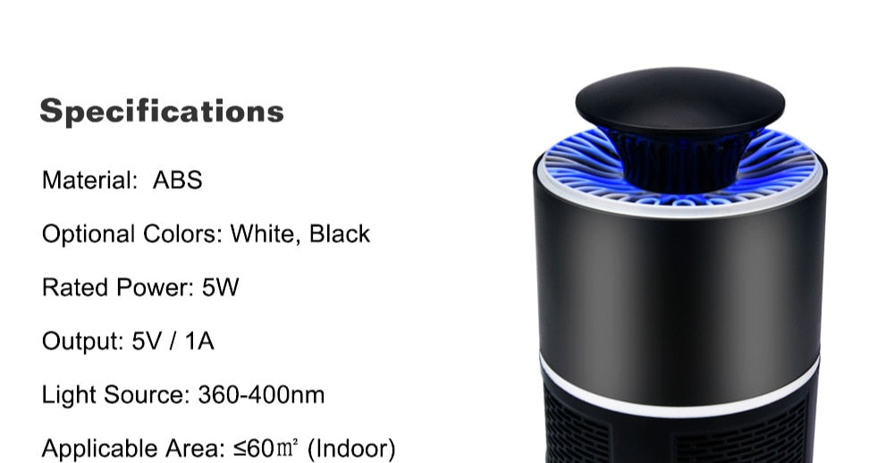 Electric Mosquito Killer Lamp Radiationless Mosquito Killer Photocatalysis Mute Home LED Bug Zapper Insect Trap Anti Mosquito