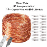 Photo Clip USB LED String Lights Fairy Lights Outdoor Battery Operated Garland Christmas Decoration Party Wedding Xmas