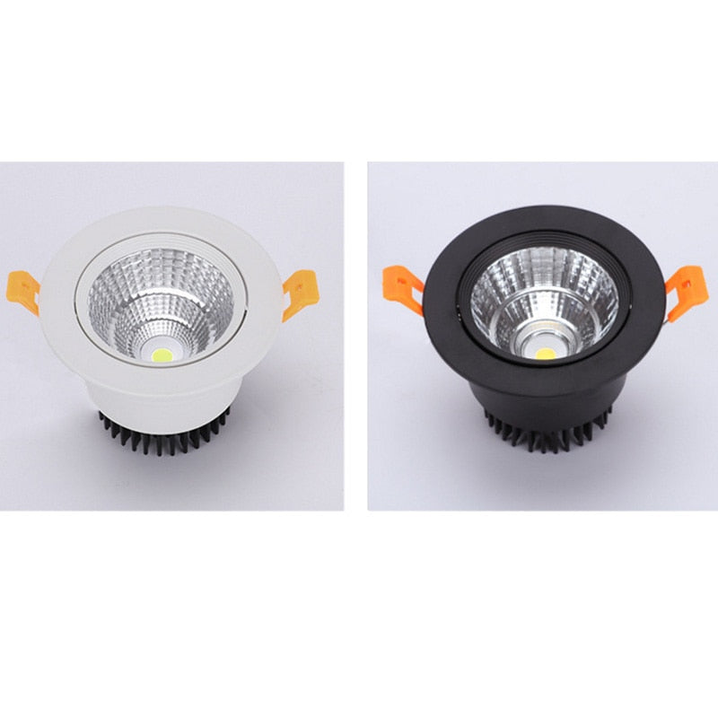 White Black LED COB Spotlight Ceiling lamp AC85-265V 3W 5W 7W 9W 12W 15W Aluminum recessed downlights round led panel light Spot