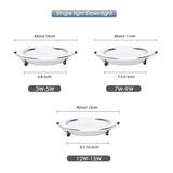 LED Downlight 3W 5W 7W 9W 12W 15W Round Recessed Lamp 220V 230V 240V 110V Home Decor Bedroom Kitchen Indoor Spot Lighting