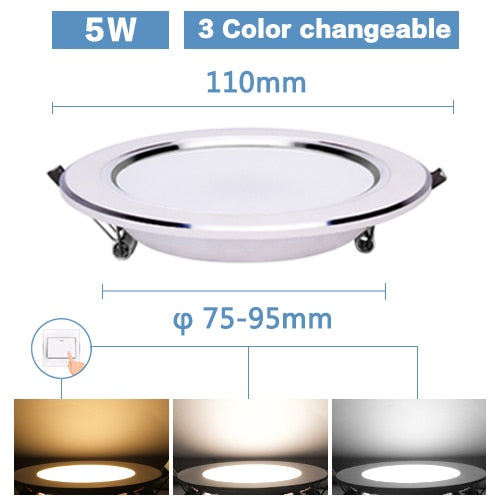 LED Downlight 3W 5W 7W 9W 12W 15W Round Recessed Lamp 220V 230V 240V 110V Home Decor Bedroom Kitchen Indoor Spot Lighting