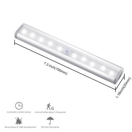 LED Under Cabinet Light PIR Motion Sensor Lamp 10 LEDs lighting for Wardrobe Cupboard Closet Kitchen night light