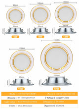 LED Downlight 5W 9W 12W 15W 18W Recessed Round LED Ceiling Lamp AC 220V 230V 240V Indoor Lighting Warm White Cold White