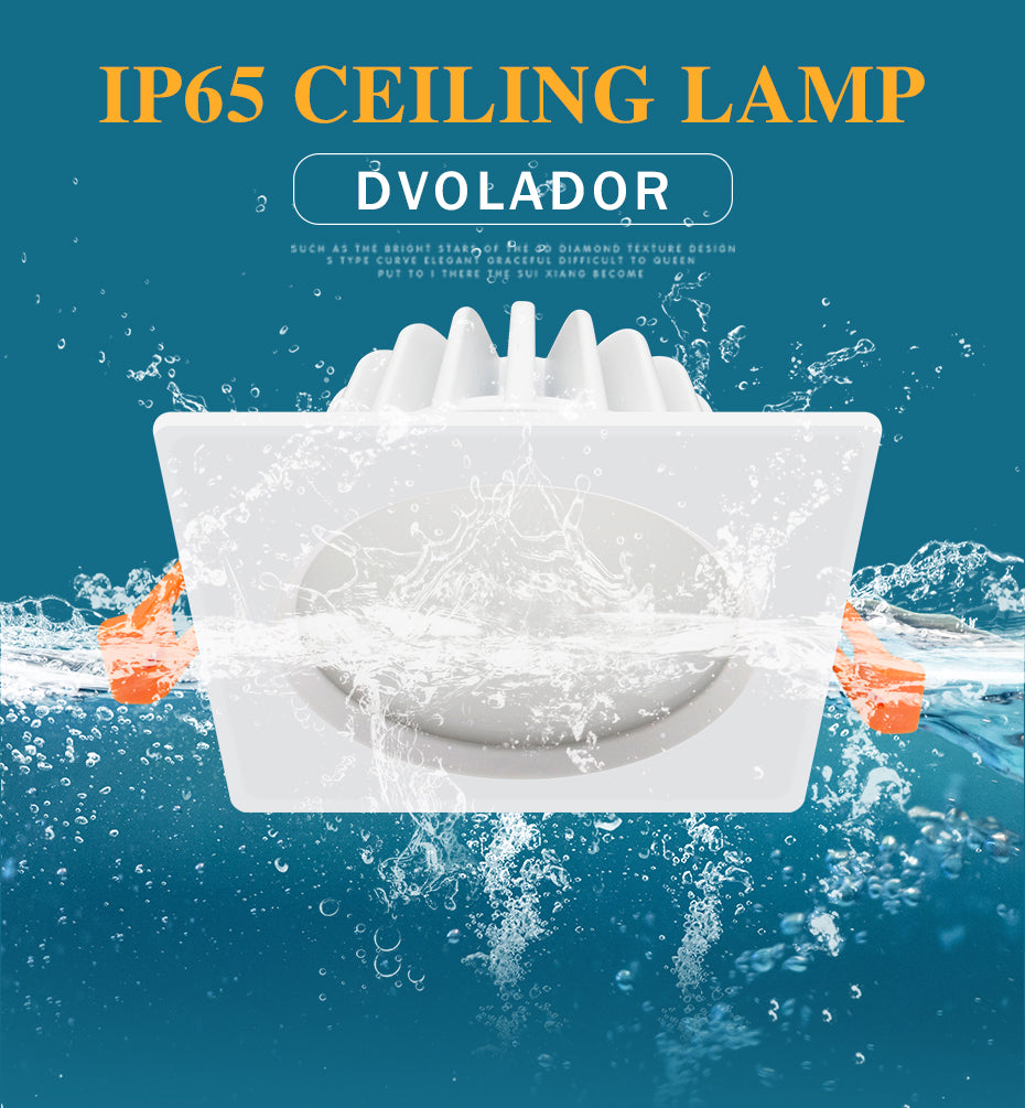 Waterproof LED Downlight 7W 9W 12W 15W Square Recessed Lamp AC110V 220V Indoor IP65 Bathroom lights Outdoor LED Spot Lighting