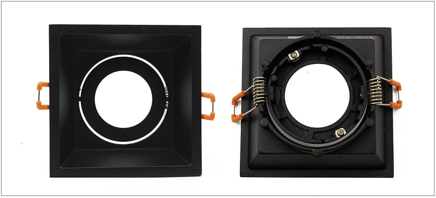 LEDIARY Black LED Downlight Fitting 90-265V Recessed Ceiling Spot Lamp Frame GU5.3 GU10 E27 Bulb Changeable 75MM 90MM Cut Hole