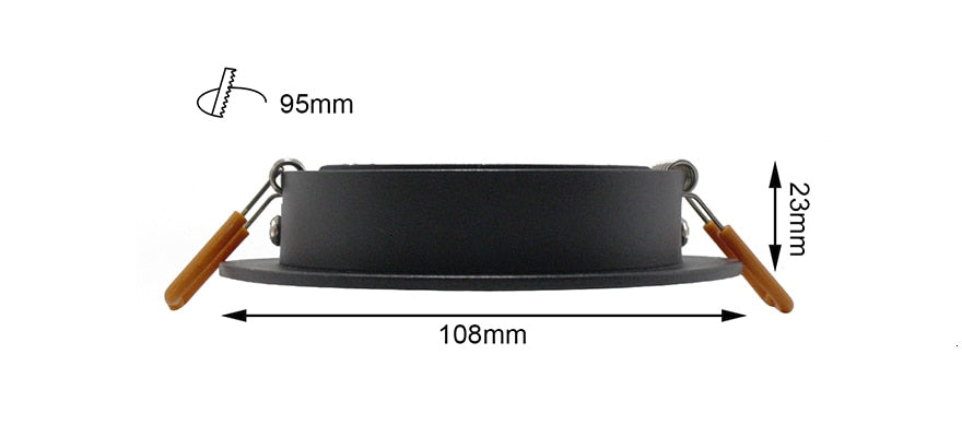 LEDIARY Black LED Downlight Fitting 90-265V Recessed Ceiling Spot Lamp Frame GU5.3 GU10 E27 Bulb Changeable 75MM 90MM Cut Hole