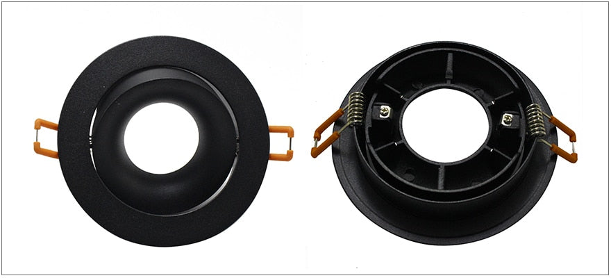 LEDIARY Black LED Downlight Fitting 90-265V Recessed Ceiling Spot Lamp Frame GU5.3 GU10 E27 Bulb Changeable 75MM 90MM Cut Hole