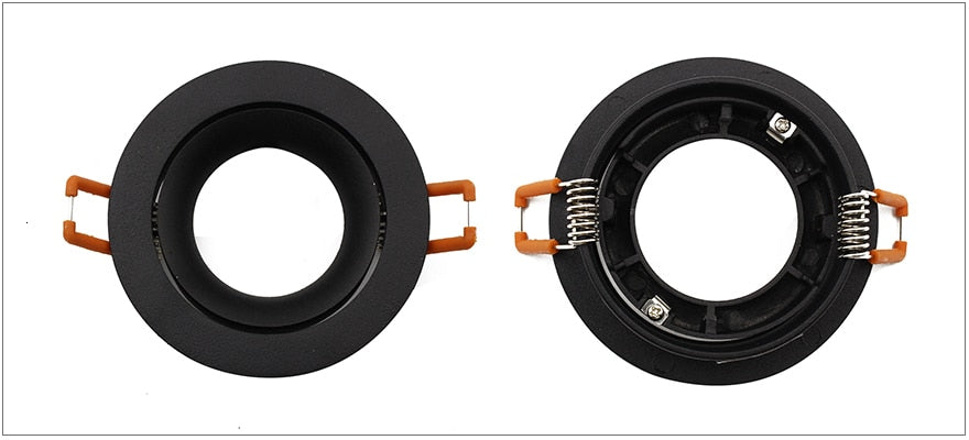 LEDIARY Black LED Downlight Fitting 90-265V Recessed Ceiling Spot Lamp Frame GU5.3 GU10 E27 Bulb Changeable 75MM 90MM Cut Hole