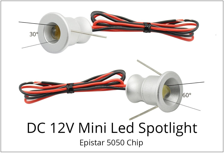 LEDIARY IP65 DC12V Mini LED Spot Cabinet Lights Downlight 15mm Cut Hole RA80 Under Cabinet Jewelry Display Ceiling Recessed Lamp