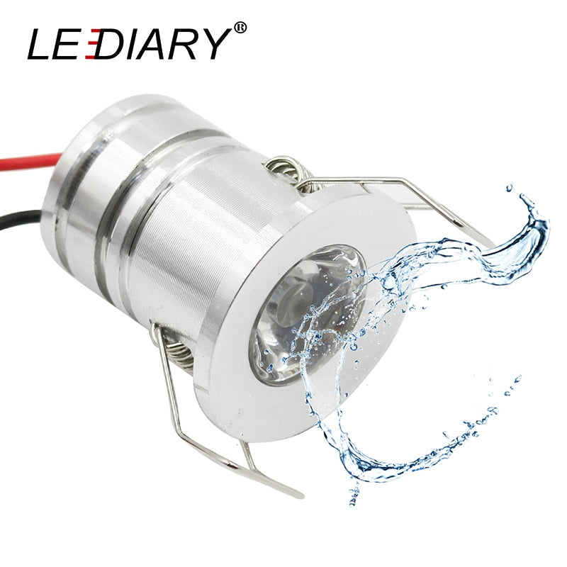 LEDIARY IP44 Waterproof Mini Spot LED Silvery 110V-220V 3W Ceiling Recessed Downlight 27mm Cut Hole Outdoor Proof Balcony Use