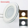Dimmable LED Panel Light Round/Square Glass Panel Downlight 6W 12W 18W Ceiling Recessed Lights Spot Light Indoor Lamps AC85-265V