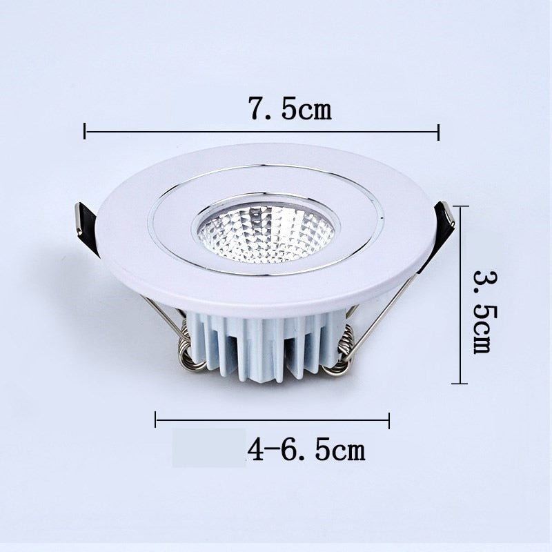 Changeable Led Downlight Mini 5w COB Ceiling Recessed Light 12v 3 Color Change Warm Nature Cool White Energy Saving Spot light