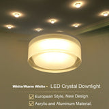 Round Warm White/White LED Crystal Downlight 1W 3W 5W 7W LED Ceiling Recessed Surface Mounted Spot Light for Home Decoration