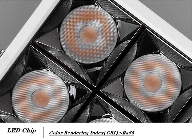 Square Folding Recessed Dimmable COB LED Downlights 12W LED Ceiling Spot Lights Warm Cold White Background Lamps Indoor Lighting
