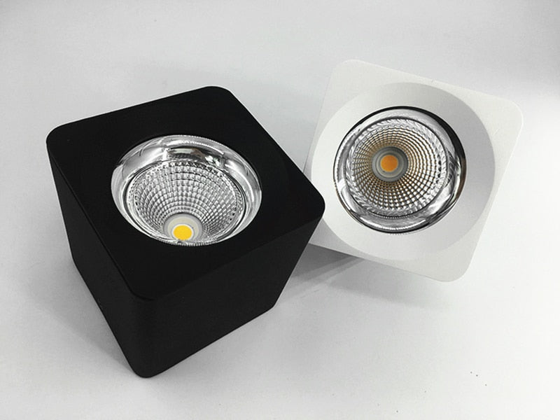 Square Dimmable COB LED Downlights 7W 9W 12W LED Ceiling Spot lights AC85~265V LED Ceiling Lamps Warm/Cold White Indoor Lighting