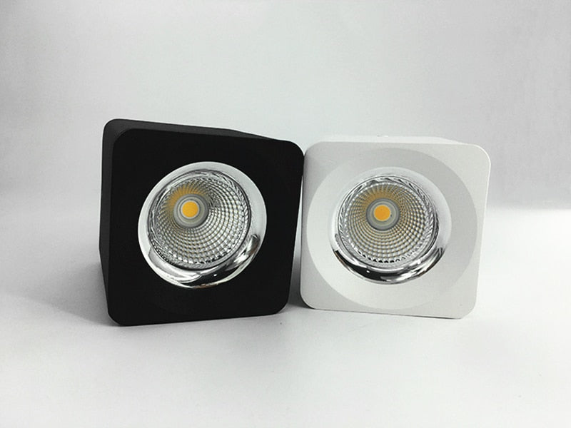 Square Dimmable COB LED Downlights 7W 9W 12W LED Ceiling Spot lights AC85~265V LED Ceiling Lamps Warm/Cold White Indoor Lighting