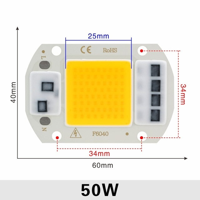LED COB Chip 10W 20W 30W 50W 220V Smart IC No Need Driver 3W 5W 7W 9W LED Bulb Lamp for Flood Light Spotlight Diy Lighting