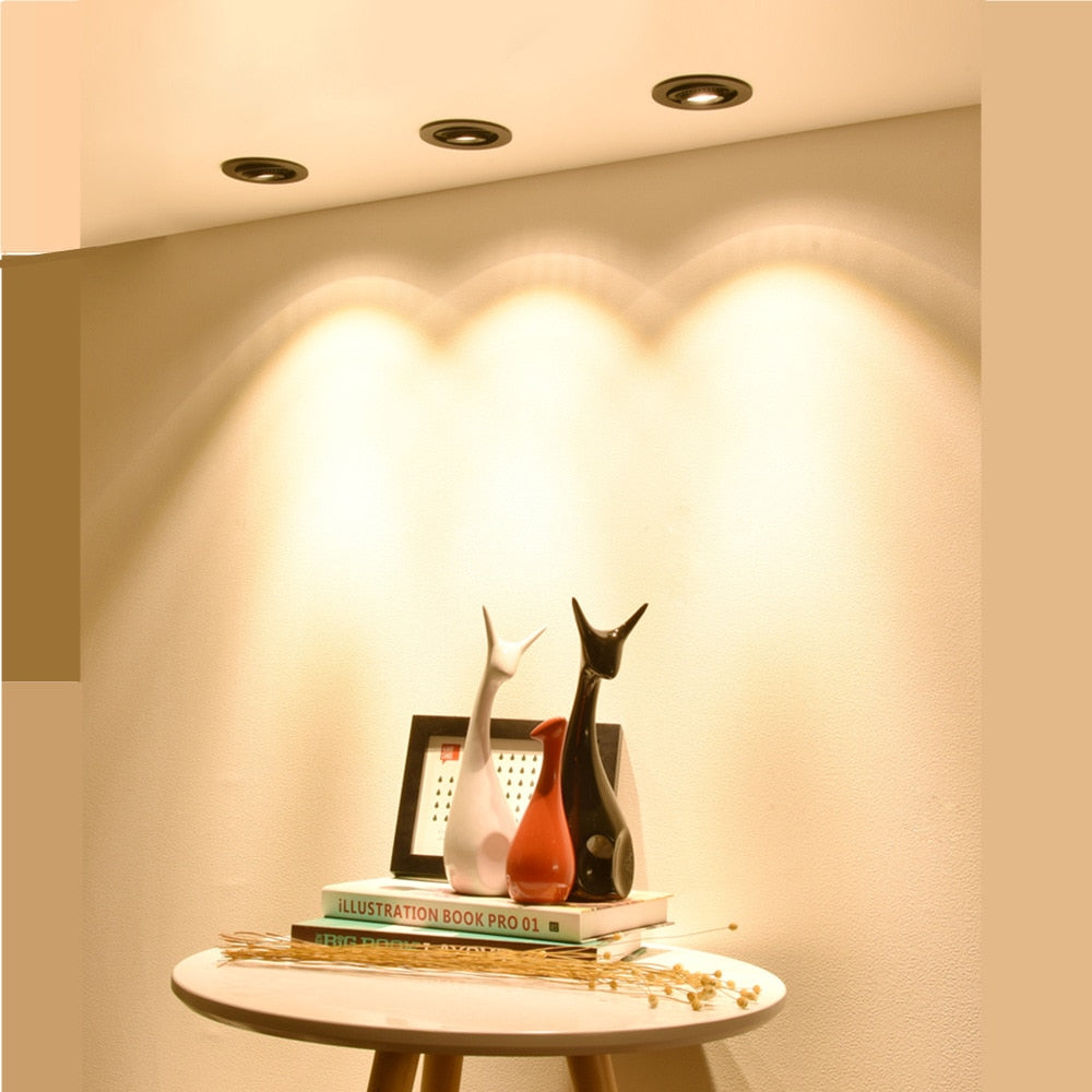 DBF Rotatable Angle LED Recessed Downlight 5W 7W 10W 15W 18W LED Ceiling Spot Light 3000K/4000K/6000K Black/White Housing Light