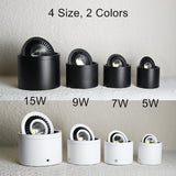 Dimmable Surface Mounted LED COB Downlight 5W/7W/9W/15W LED Lamp AC85V-265V Ceiling Spot Light with LED Driver White/Warm White