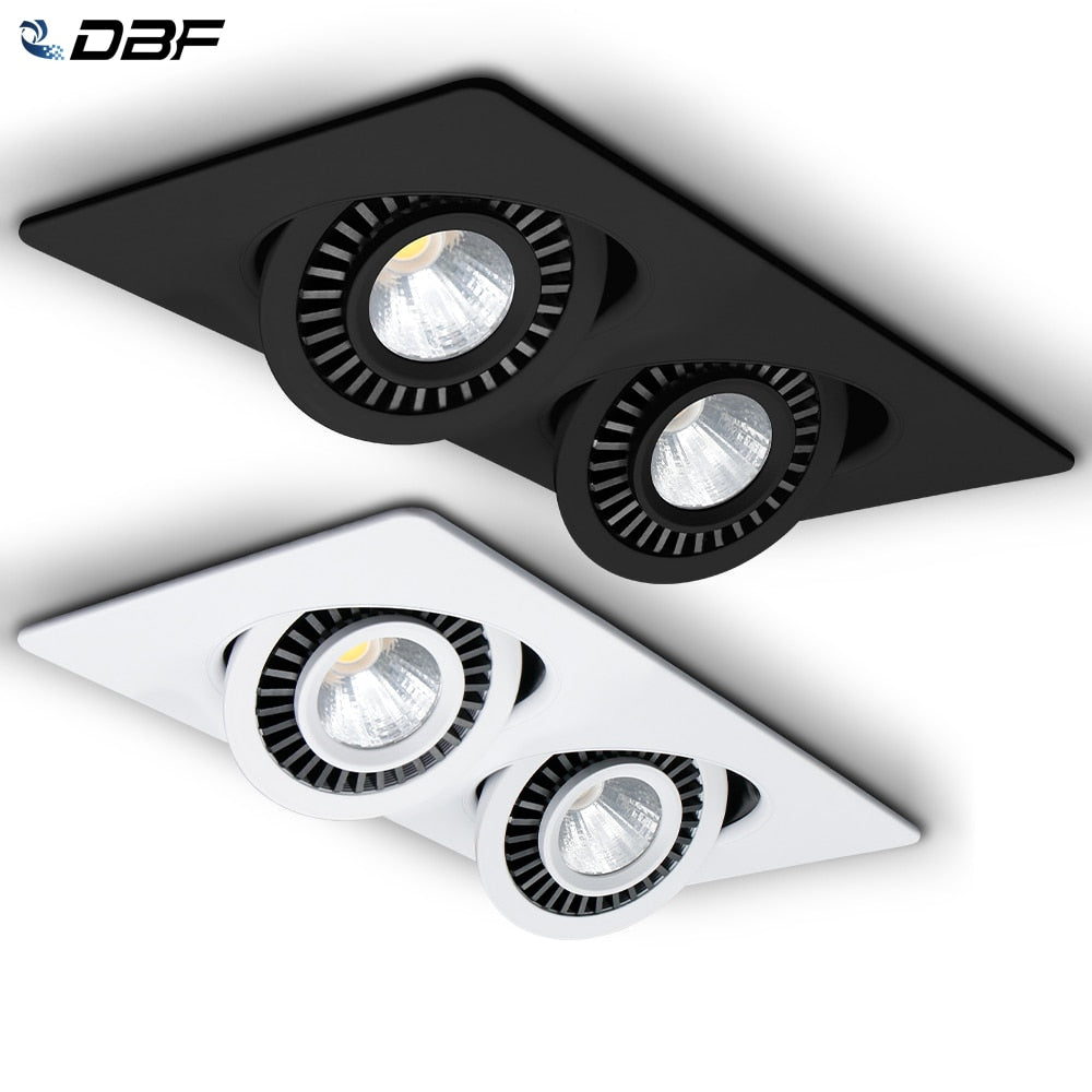 DBF 360 Angle Adjust LED Recessed Downlight 10W 14W 20W 24W LED Ceiling Spot Light 3000K/4000K/6000K Black/White Housing Light