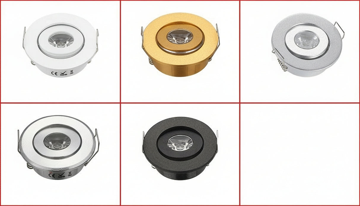 Factory Dimmable LED Mini Spot Recessed Ceiling Downlight 3W White Black Silver Gold Cabinet Lamp Include Driver