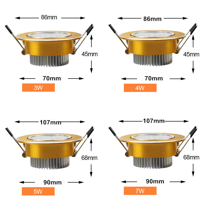  3W 5W 7W 9W 12W 15W LED Downlight Warm White/Cold White Recessed LED Ceiling Spot Light+AC85-265V Driver for Kitchen Foyer