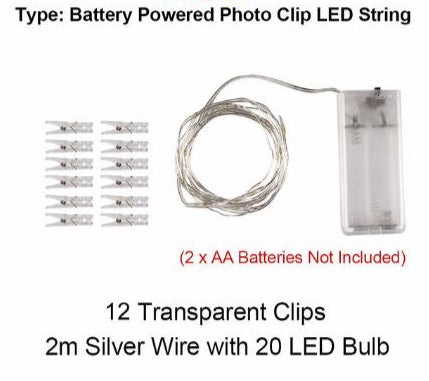 Photo Clip USB LED String Lights Fairy Lights Outdoor Battery Operated Garland Christmas Decoration Party Wedding Xmas