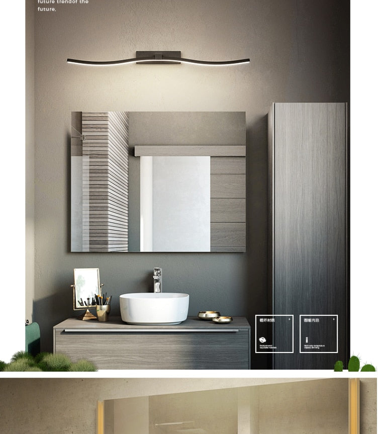 Modern Vanity Lights LED Mirror Headlight Dressing Decorative Bathroom Wall New Design Lights For Home Creative Contemporary Mirror Lamp