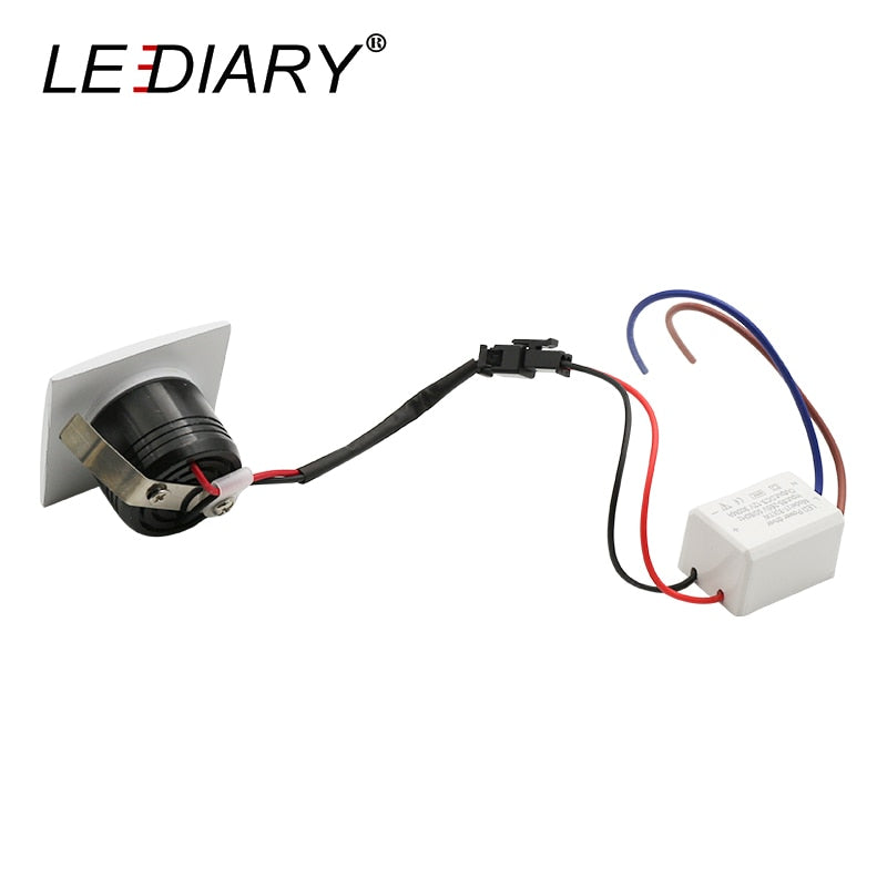 LEDIARY LED Mini COB Downlights Aluminum 100-240V 3W 270lm Cabinet Lamp Recessed Ceiling Spot Lamp Round Square 38mm Cut Hole