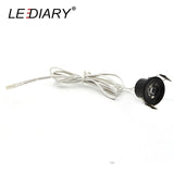 LEDIARY LED Mini Cabinet Downlights 12V Silvery White Black 1.5W 27mm Cut Hole Recessed Mounted Ceiling Spot Lamp For Study Room