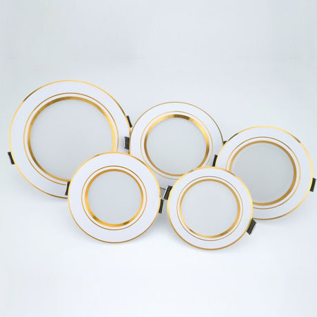 Ultra Bright Round LED Downlight 5W 7W 9W 12W 15W 18W Gold Ultra Thin Aluminum AC220V LED Down Light Ceiling Recessed Spot Light