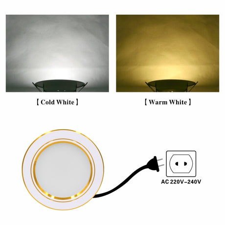 Ultra Bright Round LED Downlight 5W 7W 9W 12W 15W 18W Gold Ultra Thin Aluminum AC220V LED Down Light Ceiling Recessed Spot Light