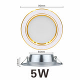 Ultra Bright Round LED Downlight 5W 7W 9W 12W 15W 18W Gold Ultra Thin Aluminum AC220V LED Down Light Ceiling Recessed Spot Light