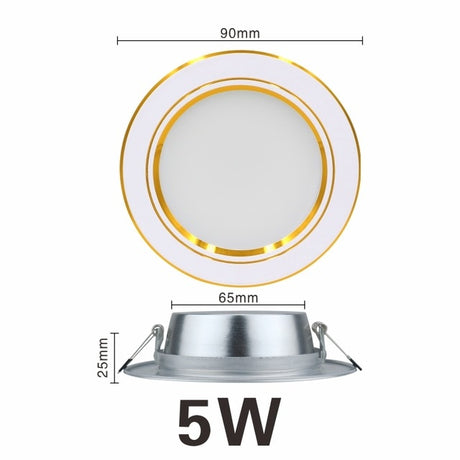 Ultra Bright Round LED Downlight 5W 7W 9W 12W 15W 18W Gold Ultra Thin Aluminum AC220V LED Down Light Ceiling Recessed Spot Light