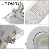 LEDIARY COB LED Downlights Real 3W 5W 110V-240V White Ceiling Spot Lamp 2.2 Inch 55mm 70mm Cut Hole No Flicker Lighting Fixtures