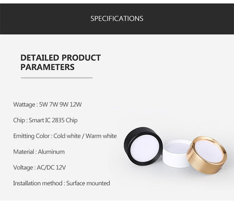 LED downlight 5W 7W 9W 12W 12V Ceiling Lamps Safety Voltage Ultra Thin Driverless led spot lights Ceiling Fixtures Lighting